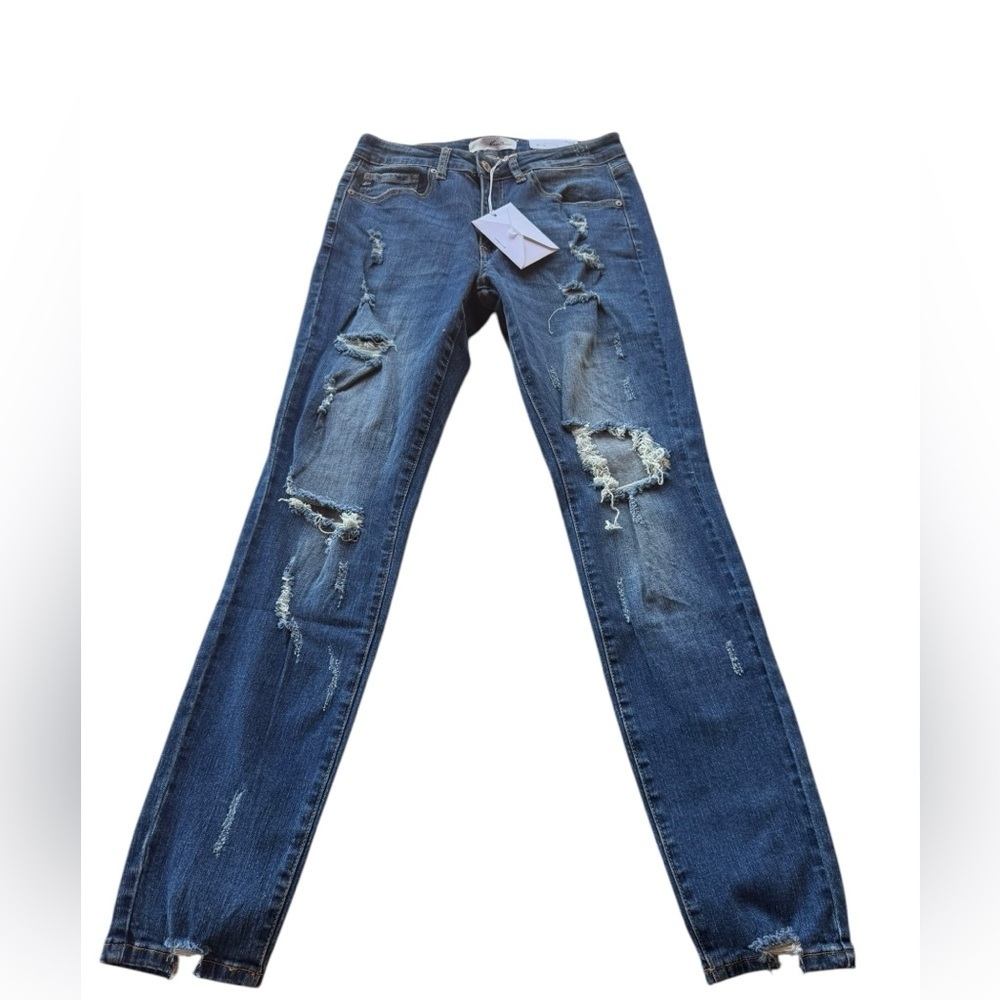 KanCan Blue Skinny Distressed Jeans